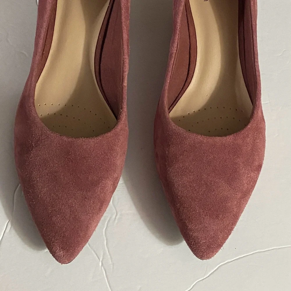 Clarks kitten heels, Suede Leather Teresa Step, Pumps, Dk Rose, Sz 11 Wide, NWT - Picture 8 of 11